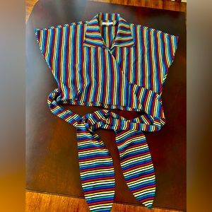 Jaeger Made in Great Britain Women 86см-34” 100%Polyester Short Sleeves Wrap Top